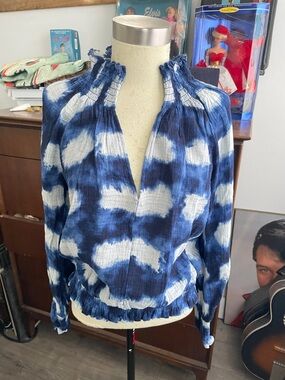 Porridge Blue Tie-Dye Women's Top Size S